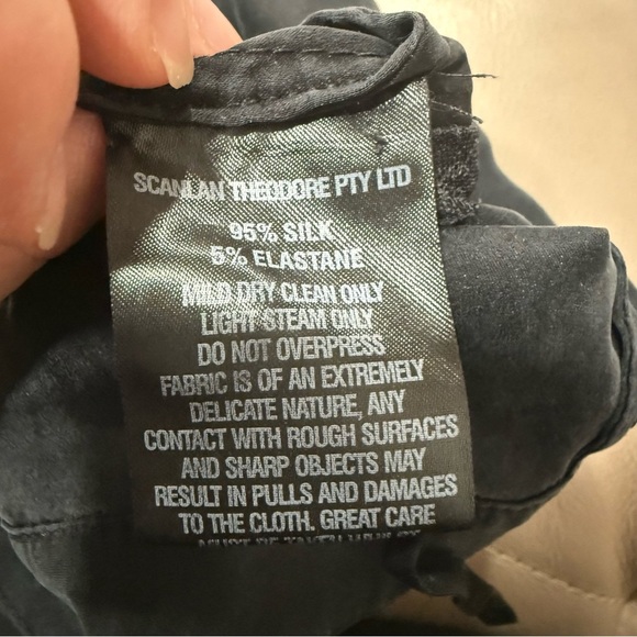 Scanlan Theodore black silk blend pants 4 - Picture 11 of 11